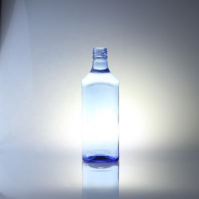 Acid Etch Custom Design Quadrat 750ml Blaue Glasflaschen für Wodka Whisky Einzigartig
