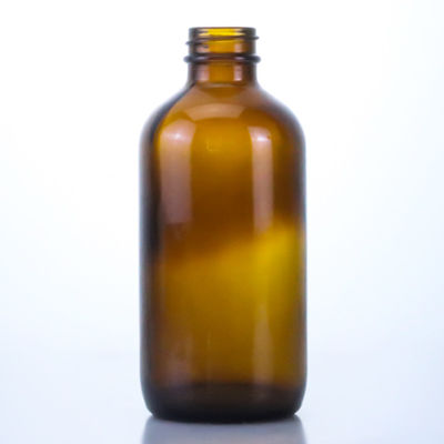 350 ml leere Glasflasche mit Seidenfilz und Warmstempel