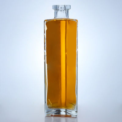 Grundmaterial Glas 750 ml Design Drei Seiten Glas Flasche Alkohol für Whisky Gin Rum