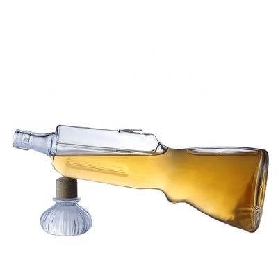 500 ml Whisky-Glasflasche Geschütz Form offene Form 700 ml Wodka-Flasche für die Getränkeindustrie