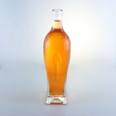 750 ml Brandy- oder Whisky-Glasflasche Verpackung mit einzigartigem Design und Säure-Etch-Oberfläche