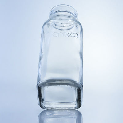 Klar oder angepasst 280ml 350ml 500ml Quadratglas-Saftflasche mit angepasstem Logo