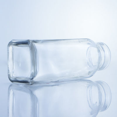 Klar oder angepasst 280ml 350ml 500ml Quadratglas-Saftflasche mit angepasstem Logo