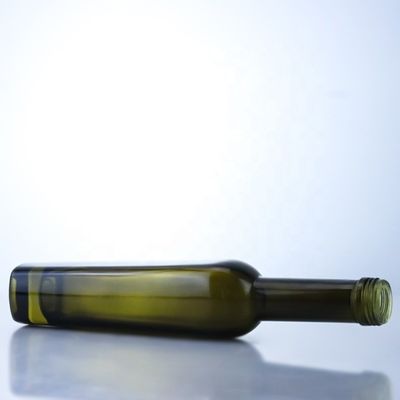 375ml dunkelgrüne Olivenöl-Glasflaschen Säure-Riss-Oberflächenbehandlung und hohe Farbe