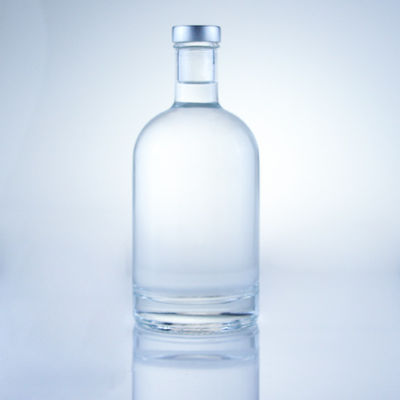 Runde Glasflasche 375 ml klare leere Flasche für Spirituosen mit Säure-Etsch-Oberflächenbehandlung