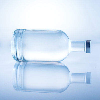 Runde Glasflasche 375 ml klare leere Flasche für Spirituosen mit Säure-Etsch-Oberflächenbehandlung