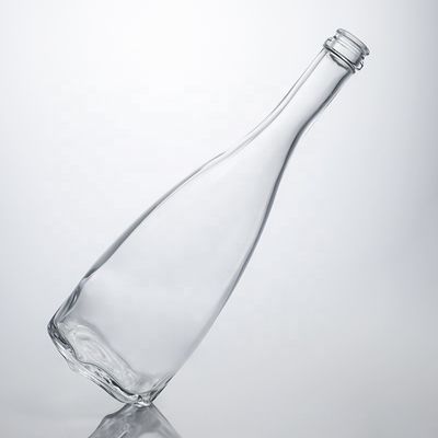 Custom Logo Einzigartiges Blumenboden Super Flint Langhals 750ml Glasflasche für Gin Kork