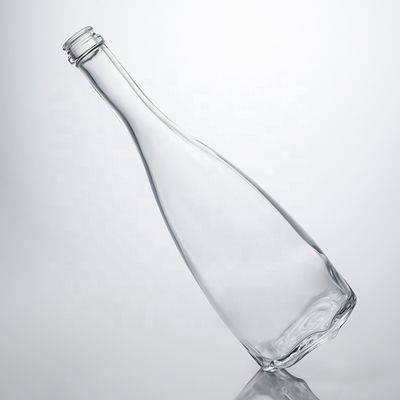 Custom Logo Einzigartiges Blumenboden Super Flint Langhals 750ml Glasflasche für Gin Kork