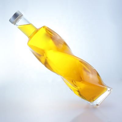Customized Logo Speziell geformte Glasflasche Spirituosen 700ml 750ml mit Schraubkappe