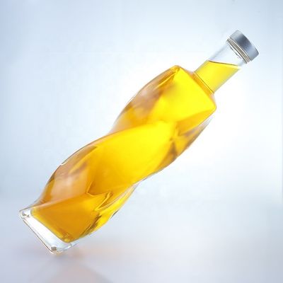Customized Logo Speziell geformte Glasflasche Spirituosen 700ml 750ml mit Schraubkappe