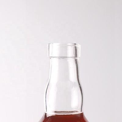 Halsbandmaterial Glas 500 ml 700 ml geprägte transparente Flasche für Whisky Rum Gin Brandy