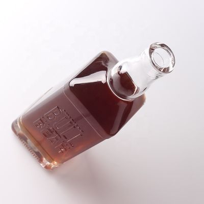 Halsbandmaterial Glas 500 ml 700 ml geprägte transparente Flasche für Whisky Rum Gin Brandy