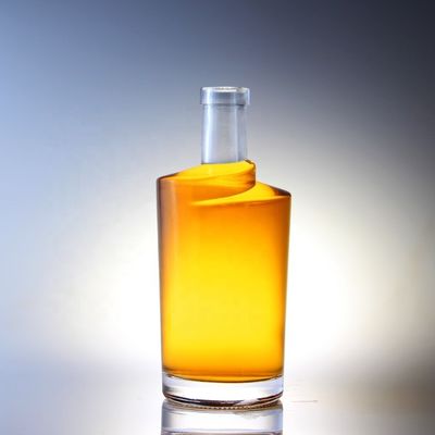 Säure Etch Oberflächenbehandlung Korkkappe Drehform Dicke Boden Wodka 750 ml Glasflasche
