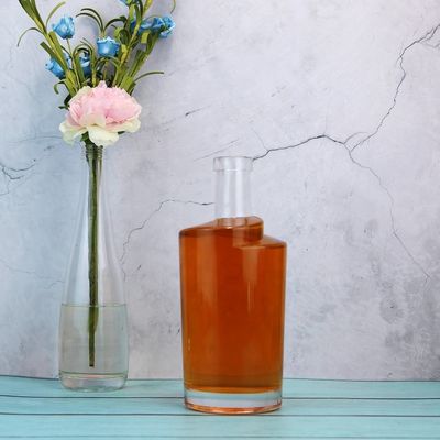 Säure Etch Oberflächenbehandlung Korkkappe Drehform Dicke Boden Wodka 750 ml Glasflasche