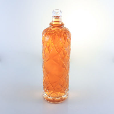 750 ml transparente Glasflasche mit Gravierungen für Gin Rum Champagner Brandy Tequila Whisky Liquor