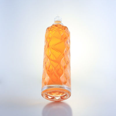 750 ml transparente Glasflasche mit Gravierungen für Gin Rum Champagner Brandy Tequila Whisky Liquor