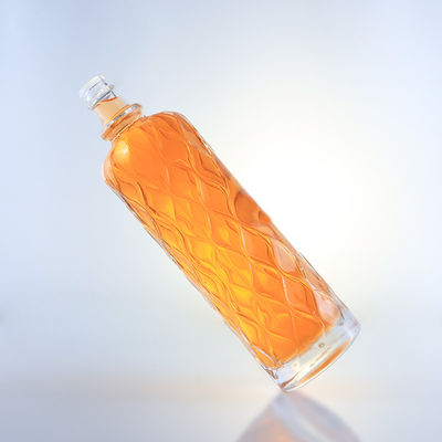 750 ml transparente Glasflasche mit Gravierungen für Gin Rum Champagner Brandy Tequila Whisky Liquor