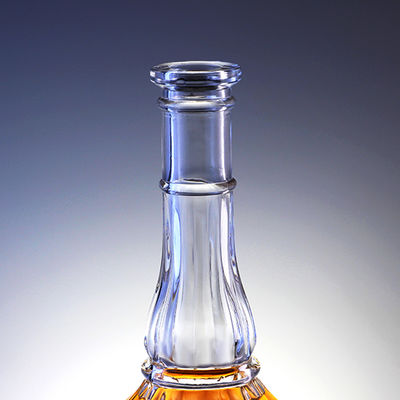 500 ml Glasflasche mit Kork für Whisky, Wodka, Spirituosen, Gravierungen im langen Hals