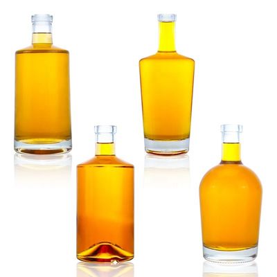 Avialeble klare ovale Flasche Weinflasche 500 ml 700 ml 750 ml mit Korken für Getränke