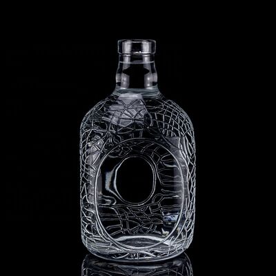 Glasrunder 700 ml 750 ml Glasflasche Vodka Glasflasche Weinflasche mit Korkendichtung