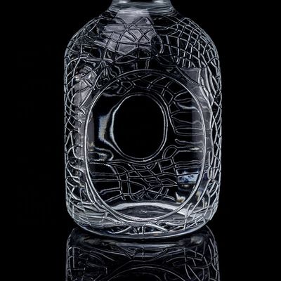 Glasrunder 700 ml 750 ml Glasflasche Vodka Glasflasche Weinflasche mit Korkendichtung