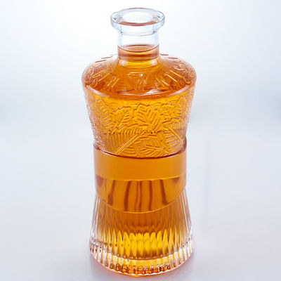 Kappe Typ Korken 750 ml 1000 ml klare Glasflasche für Gin Rum Wodka Whisky maßgeschneidert