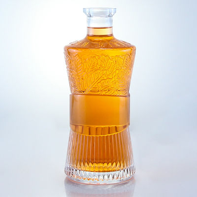Kappe Typ Korken 750 ml 1000 ml klare Glasflasche für Gin Rum Wodka Whisky maßgeschneidert