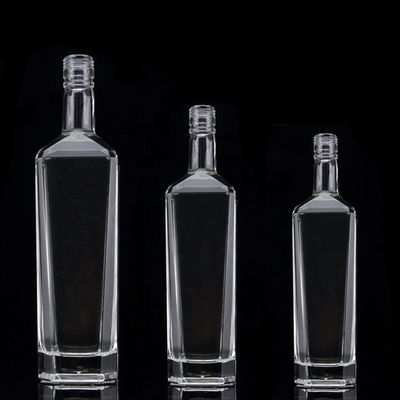 Glas Whisky Flasche Quadrat 700 ml Dicke Boden 750 ml 500 ml Tequila Flaschen für Spirituosen