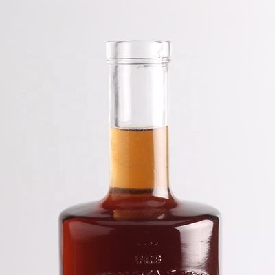 Tequila-Glasflasche mit 750 ml Ein-Liter-Gravur, rund und mit Korkverschluss