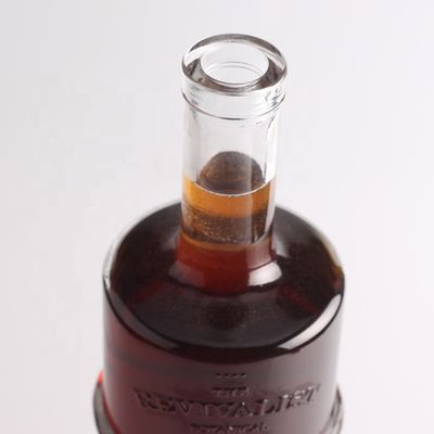 Tequila-Glasflasche mit 750 ml Ein-Liter-Gravur, rund und mit Korkverschluss