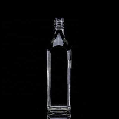 Glas Whisky Flasche Quadrat 700 ml Dicke Boden 750 ml 500 ml Tequila Flaschen für Spirituosen