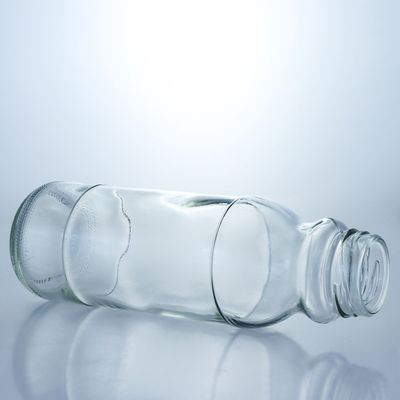 Customized Logo Klar Milchflasche 320ml 500ml Glassaft Kaffeeflasche mit Schraubdeckel