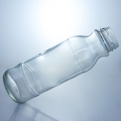 Customized Logo Klar Milchflasche 320ml 500ml Glassaft Kaffeeflasche mit Schraubdeckel