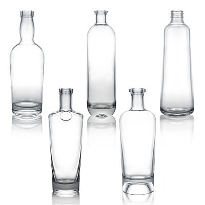 Grundmaterial Glas kundenspezifisch 500 ml 700 ml 750 ml Super Flint Round Clear Glass Flasche