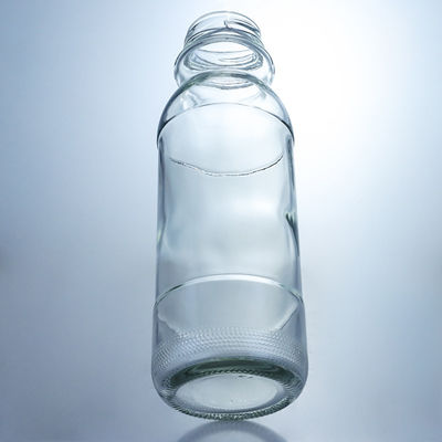 Customized Logo Klar Milchflasche 320ml 500ml Glassaft Kaffeeflasche mit Schraubdeckel