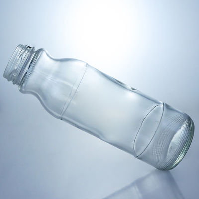 Customized Logo Klar Milchflasche 320ml 500ml Glassaft Kaffeeflasche mit Schraubdeckel