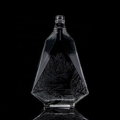 700 ml Gitarrenförmige Glasflaschen mit Korkkappe für klaren oder kundenspezifischen Wodka Whisky