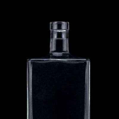 Siebdruck 1000 ml klare Glasflasche für Wodka quadratische Form mit Schraubkappe