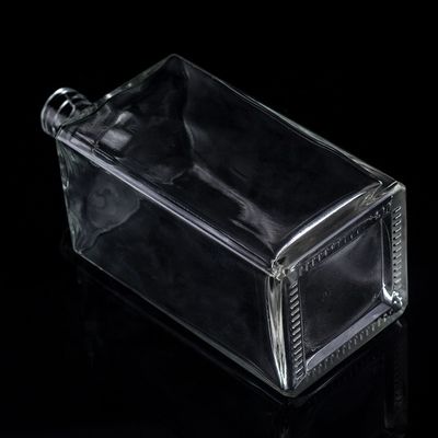 Siebdruck 1000 ml klare Glasflasche für Wodka quadratische Form mit Schraubkappe