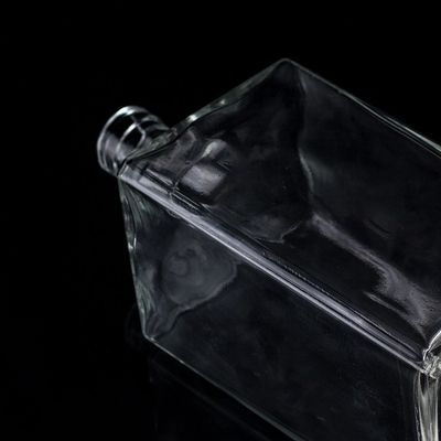 Siebdruck 1000 ml klare Glasflasche für Wodka quadratische Form mit Schraubkappe