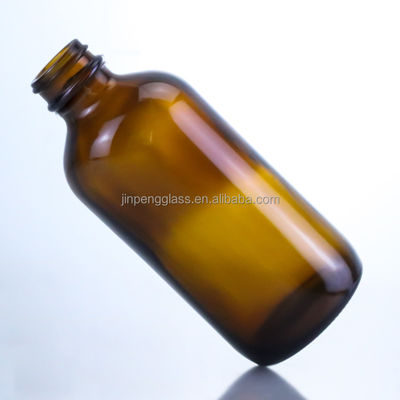 350 ml leere Glasflasche mit Seidenfilz und Warmstempel