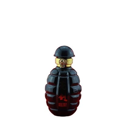 Logo gedruckte Glasflasche Wodka Whisky mit Schraubendeck und Granatform