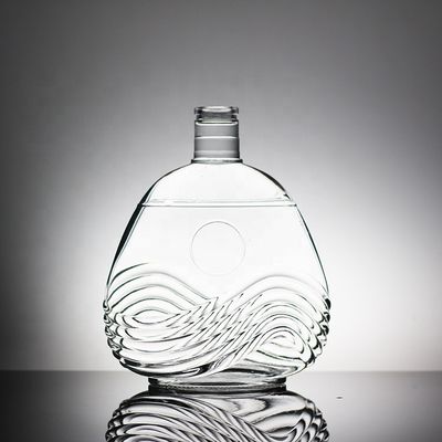 Logo gedruckte Glasflasche Wodka Whisky mit Schraubendeck und Granatform