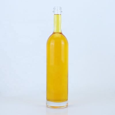 Custom Logo 700ml 750ml High Flint Round Shape Glasflasche mit Schraubendeck