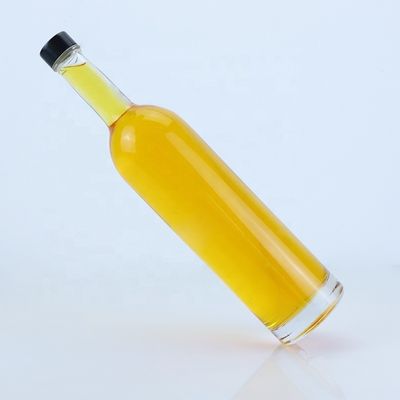 Custom Logo 700ml 750ml High Flint Round Shape Glasflasche mit Schraubendeck