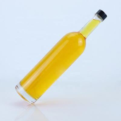 Custom Logo 700ml 750ml High Flint Round Shape Glasflasche mit Schraubendeck