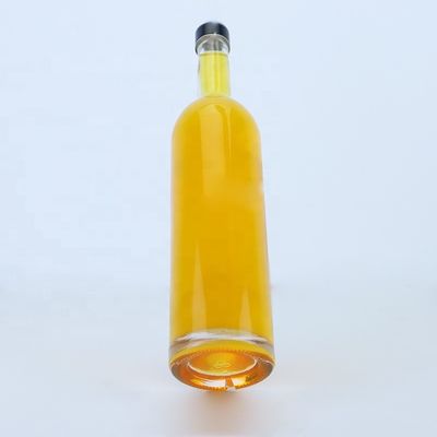 Custom Logo 700ml 750ml High Flint Round Shape Glasflasche mit Schraubendeck