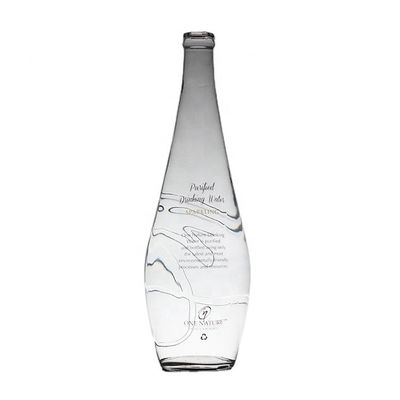 Durchsichtige runde 700 ml 350 ml Mineralwasser Glasflasche für industrielle Getränke