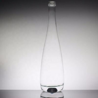 Durchsichtige runde 700 ml 350 ml Mineralwasser Glasflasche für industrielle Getränke