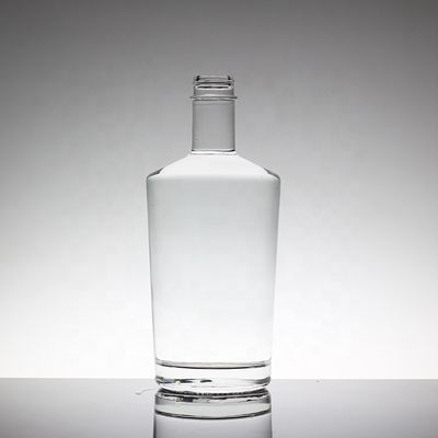 Crystal Flint Glass 750 ml runde Wodka-Glasflaschen mit Glaskragen